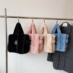 New Released Rare Faux Fur Women's Tote Bag, Winter and summer Trend Handbag tioandtiashop