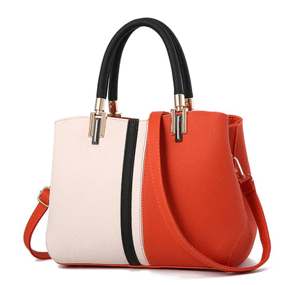 Luxury Women's Color Block Shoulder Bag - Stylish Casual Tote