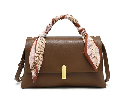 🔥 2025 New released Fashionable Women's Shoulder Bag with Scarf Detail