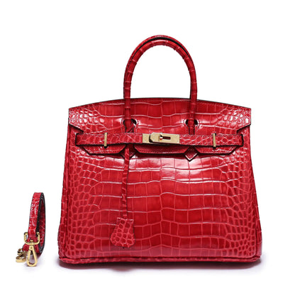 🔥 New 2025 Genuine Leather Crocodile Pattern Shoulder Tote Bag
