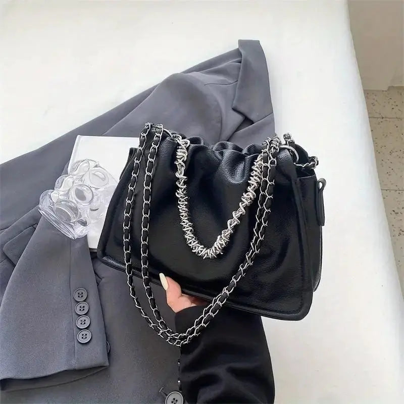 🔥 2025 Fashionable Women's Shoulder Bag with Chain and Texture