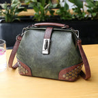 New luxury Women's Retro Crossbody Bag with Rivets and Lock Buckle tioandtiashop