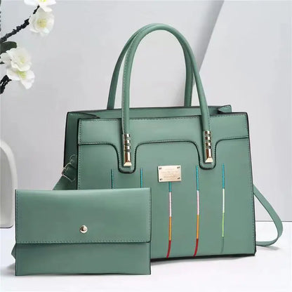 Elegant Women's Embroidered Tote and Crossbody Bag Set