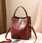 New Released Fashion Women’s Crocodile Bucket Bag tioandtiashop