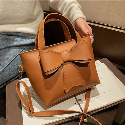 🔥 New Retro Women's Crossbody Bucket Bag with Bow Detail