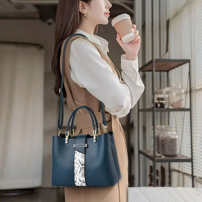 New 👜 2025 Luxury Snake Grain Leather Women's Tote & Crossbody Bag
