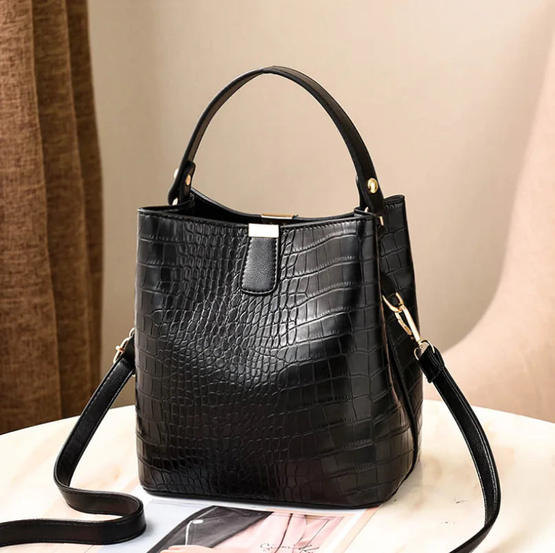 New released 2025 Fashion Casual Women’s Crocodile Bucket Bag