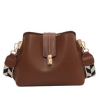 Luxury Black PU Leather Bucket Crossbody Handbag, for girls and moms tioandtiashop