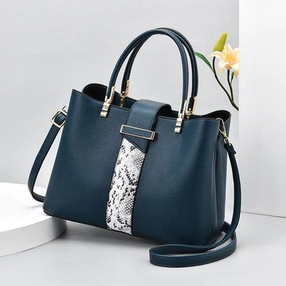 New 👜 2025 Luxury Snake Grain Leather Women's Tote & Crossbody Bag