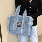 New Released Rare Faux Fur Women's Tote Bag, Winter and summer Trend Handbag tioandtiashop