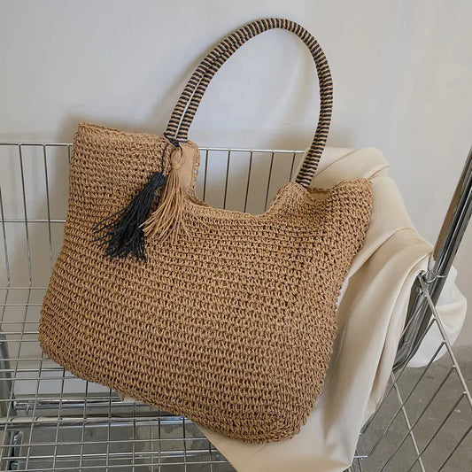 Retro Fashion Woven Women’s Tote Shoulder Bag